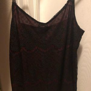 burgundy shirt, top black lace.Great condition!